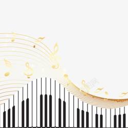 白色钢琴键音乐符号高清图片