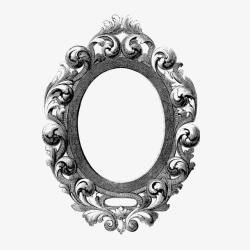 椭圆镜框圆形花纹高清图片