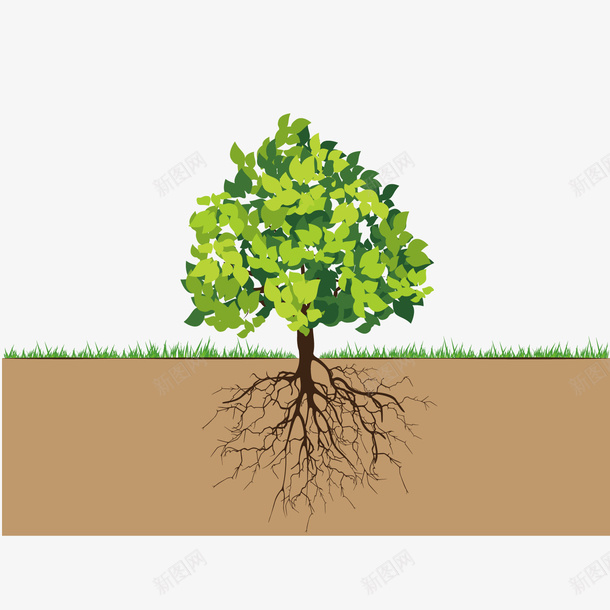 绿色植物png免抠素材_新图网 https://ixintu.com 土地 小树 彩绘 手绘 树木 模型 绘画 装饰