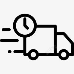 交付货物的卡车货车图标高清图片