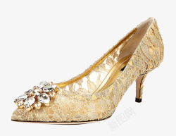 女士金色时尚皮鞋杜嘉班纳高跟鞋高清图片