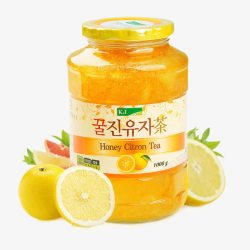 柠檬柚子茶韩国蜂蜜柚子茶高清图片