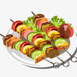 食物烤串美味的烤串手绘图高清图片