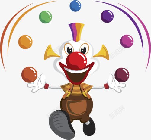 杂耍的小丑png免抠素材_新图网 https://ixintu.com 小丑 抛球 杂耍 马戏团