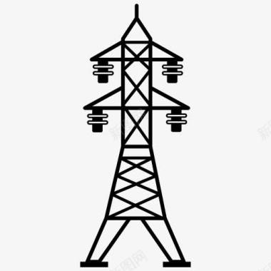 高压电电塔图标图标