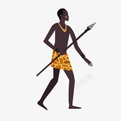 卡通男人土著非洲男人矢量图高清图片