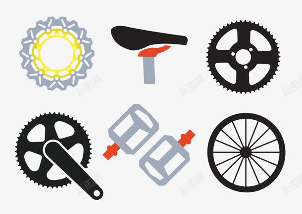 自行车坐垫轮胎组件图png免抠素材_新图网 https://ixintu.com 坐垫 自行车 轮胎 齿轮