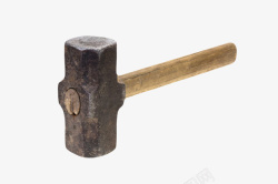 物理性质金属元素生锈的铁带柄铁锤实物高清图片