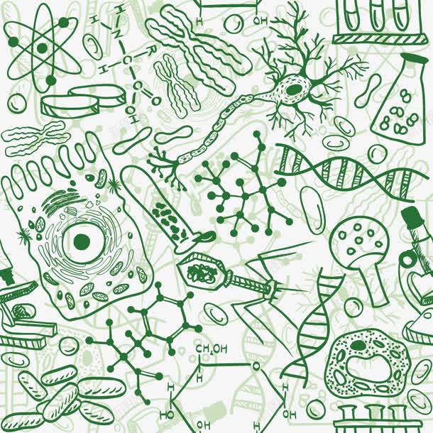 生物元素底纹花纹背景png免抠素材_新图网 https://ixintu.com DNA 创意 底纹花纹 生物 绿色背景 设计
