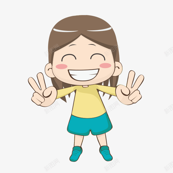 大笑的女孩png免抠素材_新图网 https://ixintu.com 兴奋地 卡通 小女孩 插图 漂亮的 高兴地