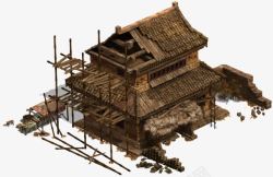 华夏古风建造的房子建筑素材