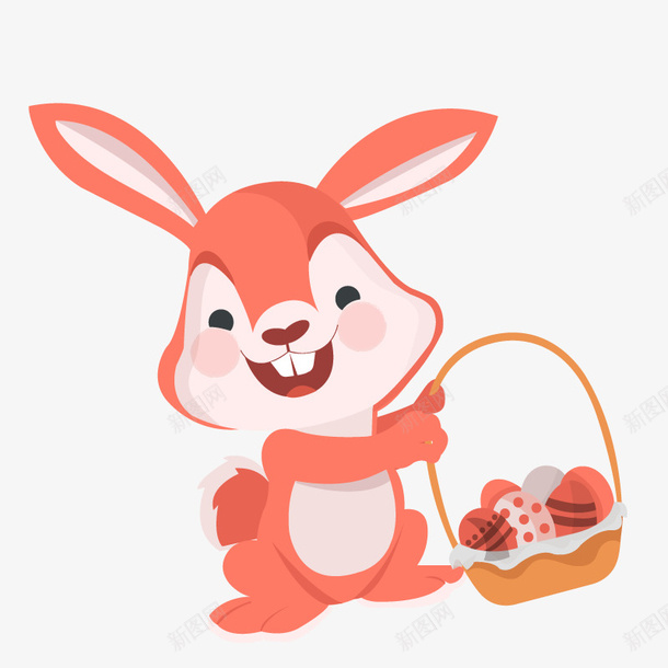 开心的兔子矢量图ai免抠素材_新图网 https://ixintu.com 2023 兔子牙 兔子矢量图 兔子简笔画 兔年 动物 十二生肖 可爱小动物 喜悦 开心的小兔子 彩蛋 手提篮 提篮 矢量图 篮子 粉色 鸡蛋