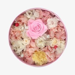粉色的珍珠婚庆鲜花盒高清图片