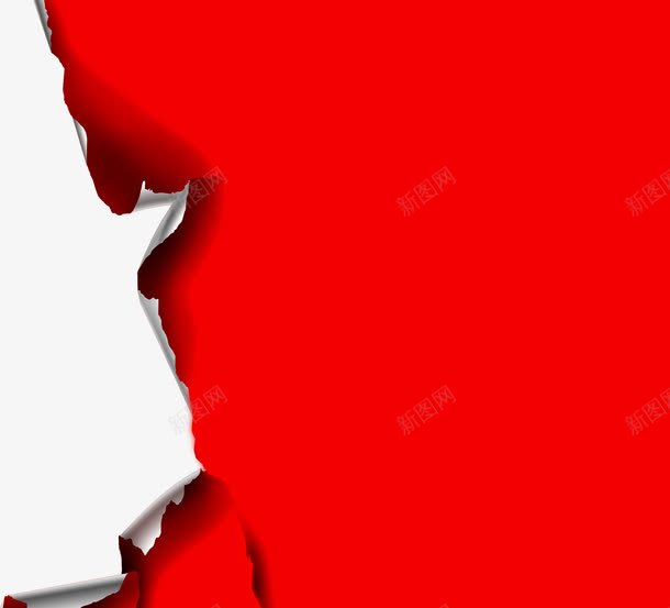 撕裂的红色纸张海报背景png免抠素材_新图网 https://ixintu.com 撕裂 海报 红色 纸张 背景