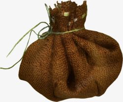 褐色袋子一个黑褐色的锦囊袋子高清图片