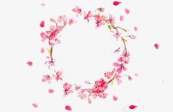 粉红泳圈清新的粉红色花瓣和花圈图高清图片