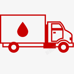 运输PNG爱心献血车卡通插画矢量图高清图片