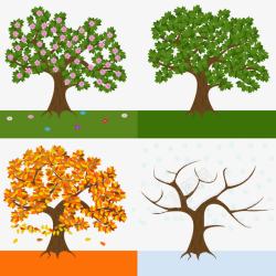 四季树木交替图素材