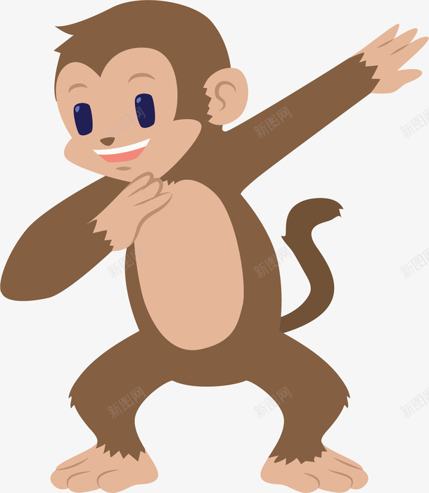 学习跳舞的卡通猴子png免抠素材_新图网 https://ixintu.com 动物猴子 小动物 猴子 矢量png 跳舞 跳舞猴子