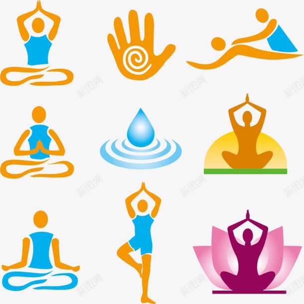 瑜伽logo图标png_新图网 https://ixintu.com 健身 打坐 打坐小人 按摩 标志 标识标志图标 瑜伽