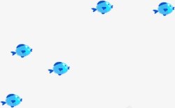 创意卡通海底的蓝色小鱼素材