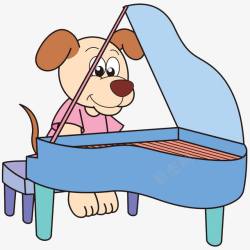 有节奏小狗弹钢琴高清图片