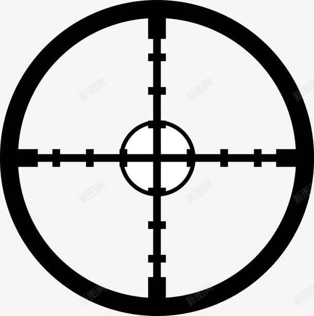 黑色瞄准镜图标png_新图网 https://ixintu.com 标识 狙击镜 狙击镜头 瞄准镜 黑色