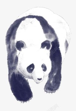水墨手绘可爱大熊猫素材