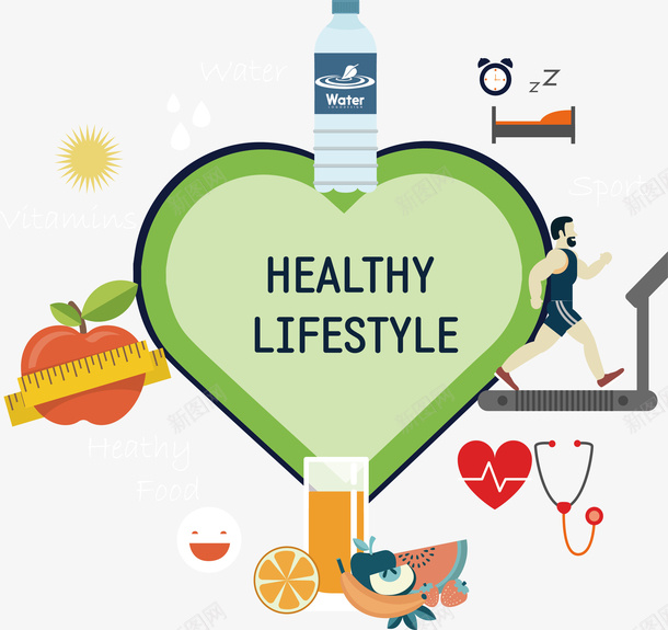 健康规律的生活作息png免抠素材_新图网 https://ixintu.com 健康生活 健康饮食 生活作息 矢量png 规律生活 适当运动