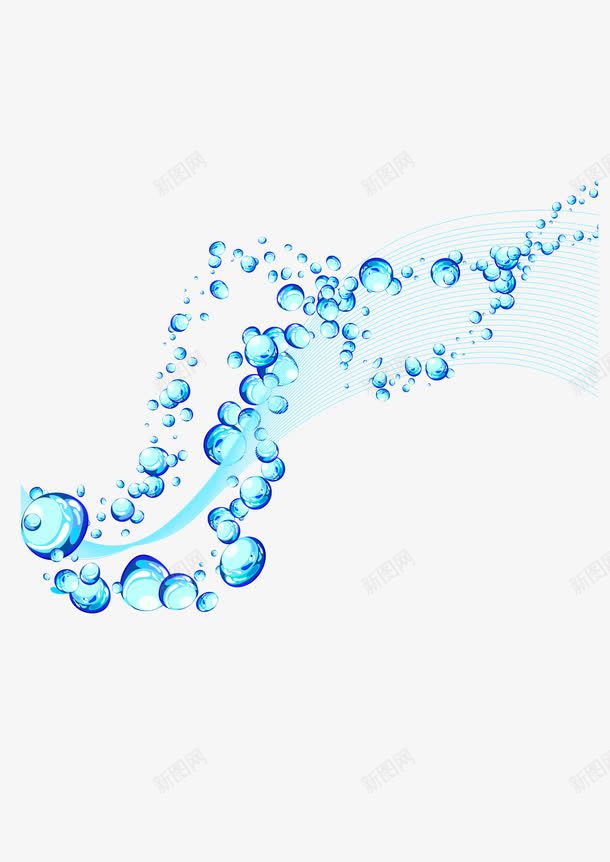 有氧的水珠气泡png免抠素材_新图网 https://ixintu.com 大海气泡 富氧气泡 带波浪的气泡 带细线的波浪 氧气气泡 蓝色气泡 蔚蓝大海的气泡