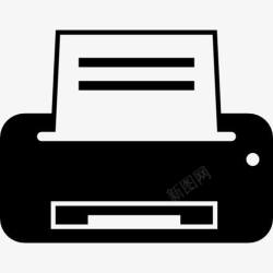 打印机变异与纸张印刷品图标图标