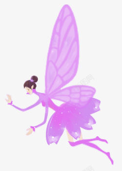 梦话装饰装饰紫色花仙子插画高清图片