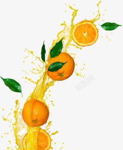 橙汁飞溅创意飞溅的橙子高清图片