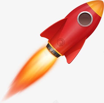 红色飞上天的火箭图标图标