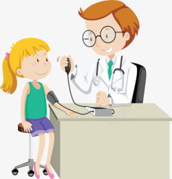 儿童体检体检测量血压的女孩高清图片