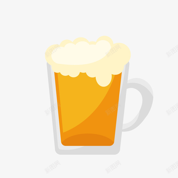 啤酒杯中溢出的啤酒png免抠素材_新图网 https://ixintu.com 卡通酒杯 啤酒饮料 背景装饰 黄色酒杯