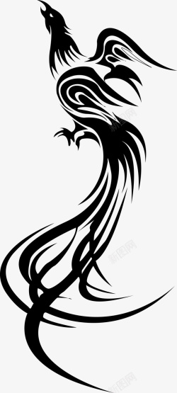 鸟的黑白形凤凰黑白高清图片