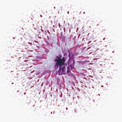 散开的水墨紫色爆炸开来的花朵高清图片