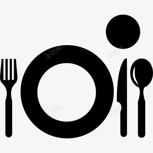 餐具和玻璃板上的观点图标png_新图网 https://ixintu.com 厨房包 吃 器皿 工具 工具和器具 玻璃 盘 顶视图 餐具 饮食