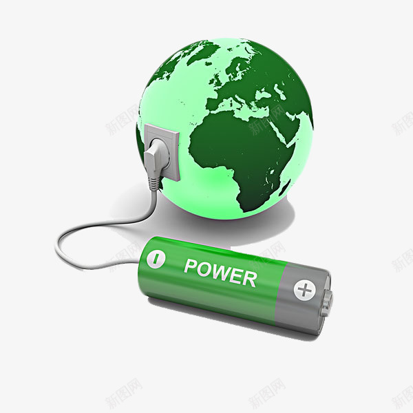 电池供电给地球创意图png免抠素材_新图网 https://ixintu.com 卡通手绘 地球 教育 电力工程 电池 装饰