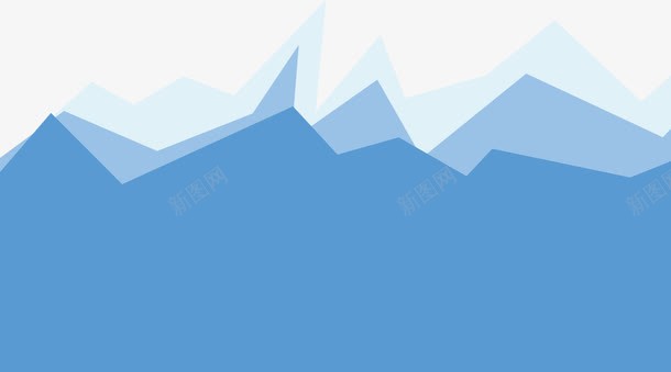海报底纹png免抠素材_新图网 https://ixintu.com 山峰 形状 手机端海报底纹 手绘 蓝色