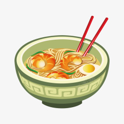 筷子插画一碗面食高清图片