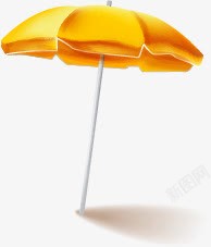 夏天阳伞黄色手绘遮阳伞夏天高清图片