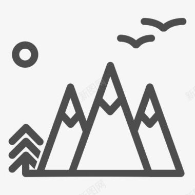空气森林新鲜的山自然帐篷旅游旅图标图标
