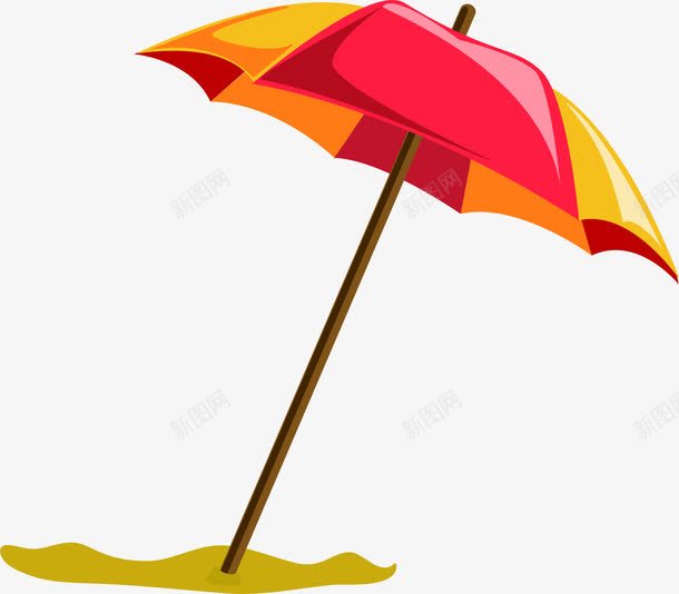 海滩卡通遮阳伞png免抠素材_新图网 https://ixintu.com 卡通 海滩 素材 遮阳伞