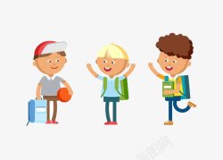 篮球包背书包的小孩下课后的娱乐活动高清图片