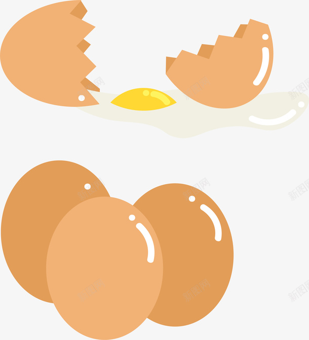 打碎的鸡蛋矢量图ai免抠素材_新图网 https://ixintu.com 矢量素材 破蛋 碎 营养食物 鸡蛋 矢量图