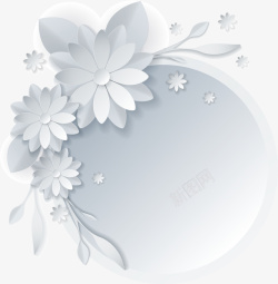 片花白色花朵装饰图案高清图片