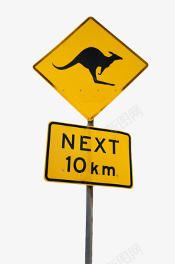 10公里后有袋鼠三角形黄色警告图标图标
