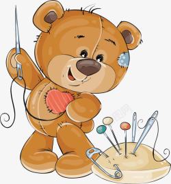 缝纫针线活做针线活的小熊高清图片
